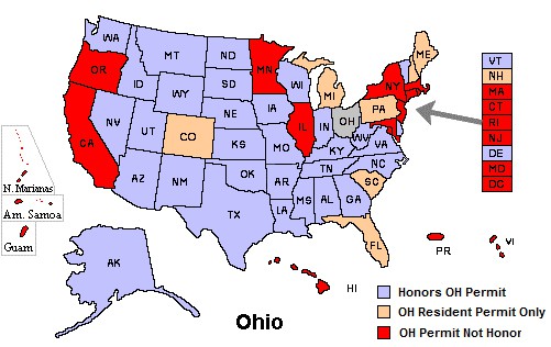 Ohio CCW map